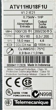 ATV11HU18F1U | Schneider Electric AC Drives